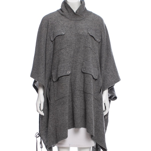 3.1 Phillip Lim Sweaters - 3.1 PHILLIP LIM Gray Lace Up Side Poncho XS S